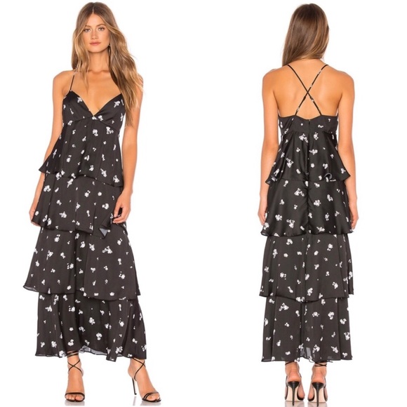 Bardot Dresses & Skirts - Bardot Dalia Tiered Strappy Back Floral Maxi Dress